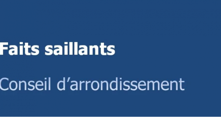Faits saillants du conseil d’arrondissement du 17 janvier 2022