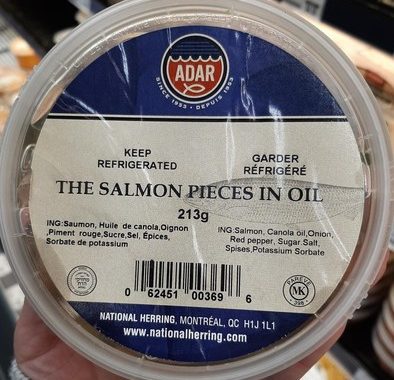 Avis de ne pas consommer des morceaux de saumon dans l’huile fabriqués par l’entreprise National Herring